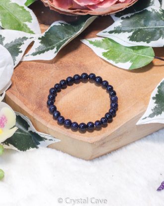 Blauwe goudsteen kinderarmband - Crystal Cave