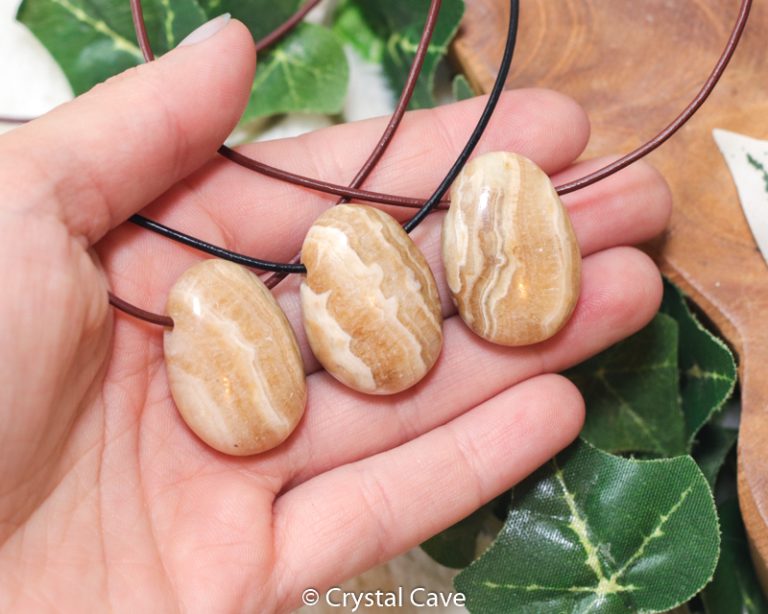 Gele aragoniet ketting - Crystal Cave