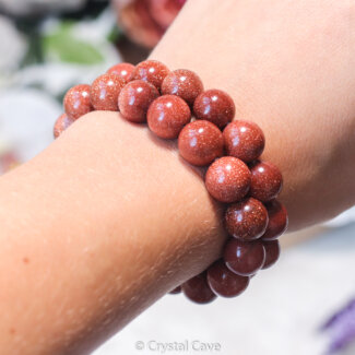 Goudsteen 12mm armband - Crystal Cave