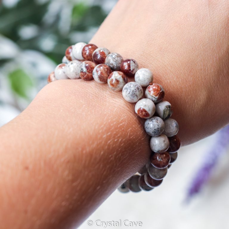 Hessoniet in wollastoniet 8mm armband - Crystal Cave