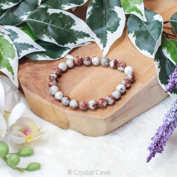 Hessoniet in wollastoniet armbandje - Crystal Cave