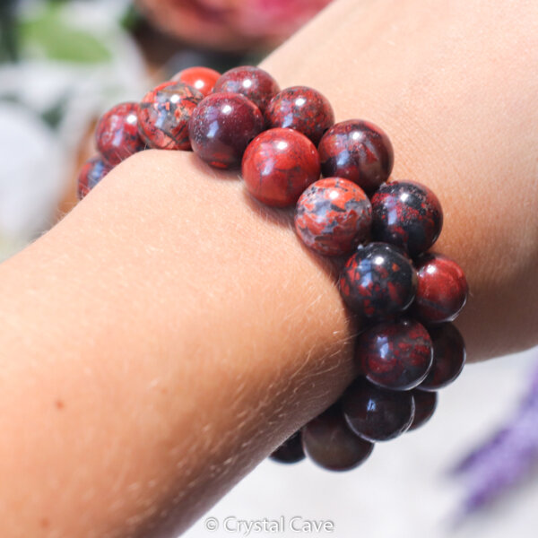 Jaspis breccie 12mm armband - Crystal Cave