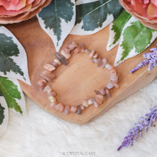 Roze maansteen splitstenen armband - Crystal Cave