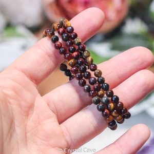 Tijgeroog rode tijgeroog en valkenoog baby armband - Crystal Cave