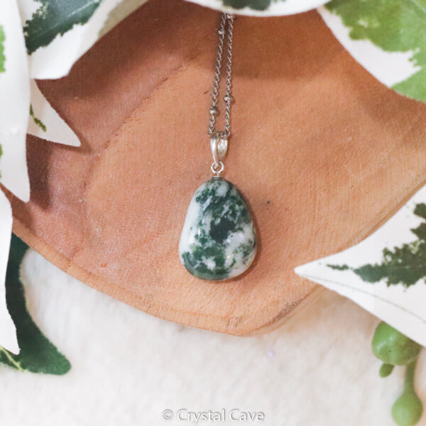 Boomagaat zilveren ketting - Crystal Cave