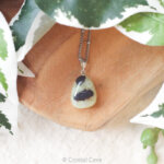 Epidoot in prehniet zilveren ketting - Crystal Cave