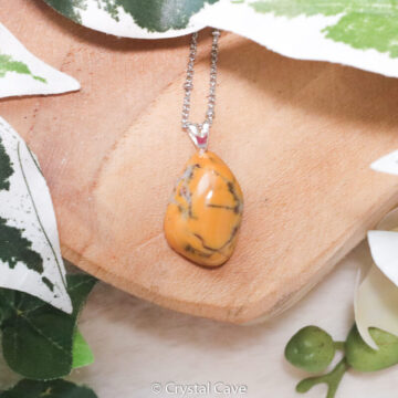Oranje dendriet opaal hanger - Crystal Cave