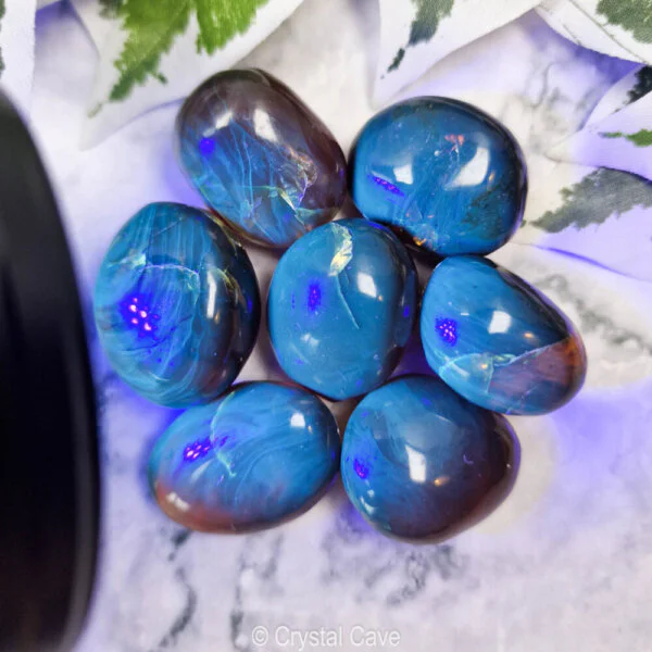Blue Amber Freeform Mountains From Sumantra, Indonesia