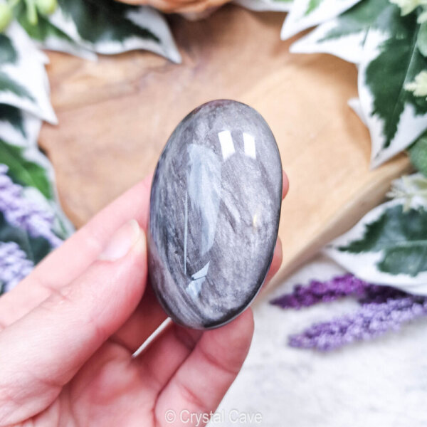 Zilver obsidiaan extra grote steen - Crystal Cave