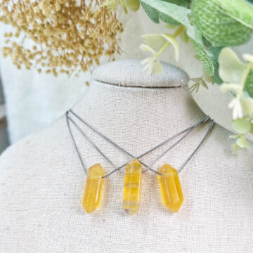 Gele fluoriet dubbeleinder ketting - Crystal Cave