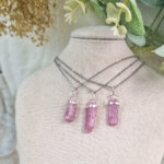 Roze toermalijn zilveren ketting - Crystal Cave