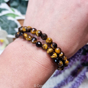 Tijgeroog 6mm facet armband - Crystal Cave