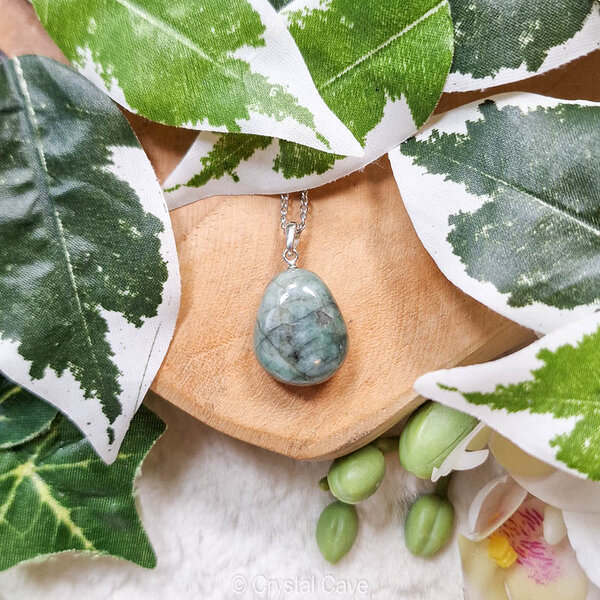 smaragd zilveren ketting