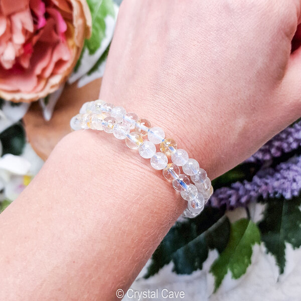 blauwe topaas 6mm armband