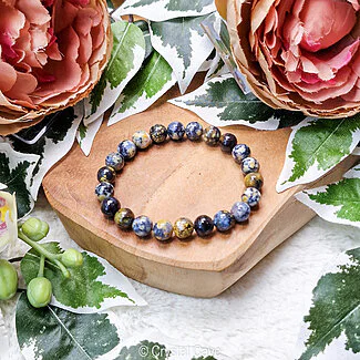 Zwart en Groene Dendriet Opaal Armband - 8mm Edelsteen Kogelarmband