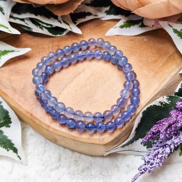 blauwe fluoriet kogelarmband