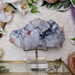 Zwarte Chalcedoon met Apofyliet en Stilbiet Cluster uit India 254