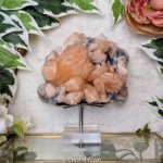 Zwarte Chalcedoon met Stilbiet Cluster uit India 199
